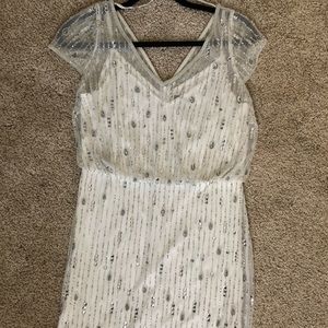 White beaded cocktail dress